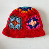 Granny Square Bucket Hat - Red