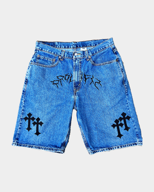 Crosses Denim Shorts