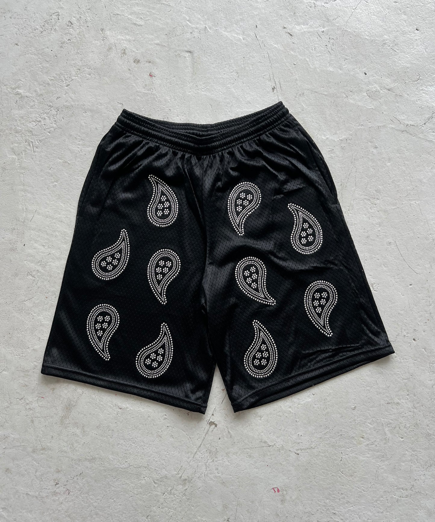 Paisley Mesh Shorts - Black