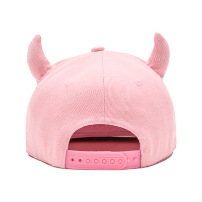 Horns Snapback Hat - Pink