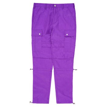 Elastic Techno Cargo Pants - Purple