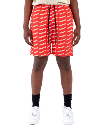 All Over Logo Shorts - Red